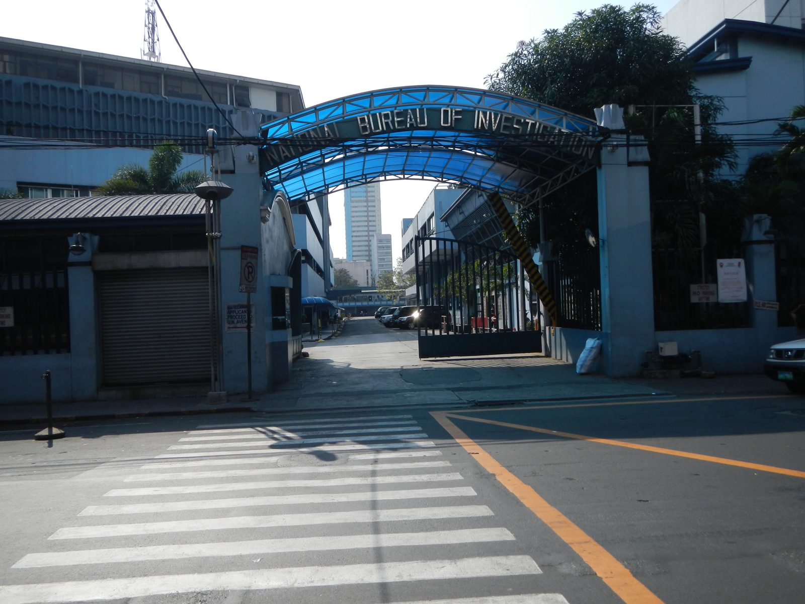 Entrance gate of the National Bureau of Investigation main office on Taft Avenue in Manila